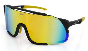 Óculos de Sol HUPI Eagle Preto/Amarelo - Lente Dourado Espelhado