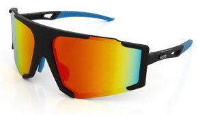 Óculos de Sol HUPI Force Preto/azul - Lente Vermelho Espelhado