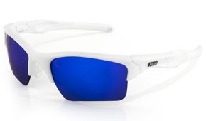 Óculos de Sol HUPI Garbo Armação Branco Lente Azul Espelhado