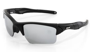 Óculos de Sol HUPI Garbo Armação Preto Lente Prata Espelhado