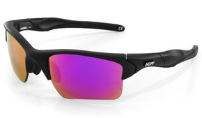 Óculos de Sol HUPI Garbo Armação Preto Lente Rosa Espelhado