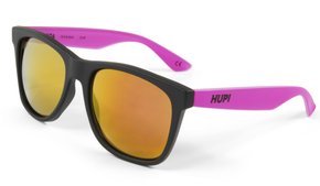 Óculos de Sol HUPI Luppa Armação Preto/Pink Lente Vermelho Espelhado