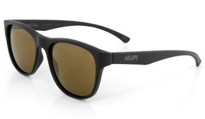 Óculos de Sol HUPI Macau Armação Preto Fosco Lente Dourada