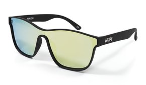 Óculos de Sol HUPI Major Preto - Lente Dourado Espelhado