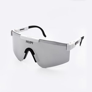 Óculos de Sol HUPI Maverick Branco - Lente Prata Espelhado