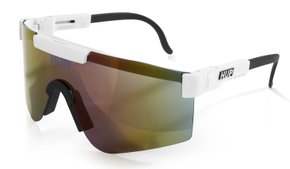 Óculos de Sol HUPI Maverick Branco/Preto - Lente Roxo Espelhado