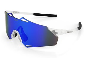 Óculos de Sol HUPI Noronha Branco e Azul - Lente Azul Espelhado