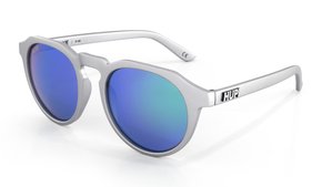 Óculos de Sol HUPI Spike Armação Prata Lente Verde Espelhado