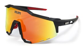 Óculos de Sol HUPI Stelvio Preto/Vermelho - Lente Vermelho Espelhado