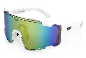 Óculos de Sol HUPI Vapor Branco - Lente Rosa Claro Espellhado