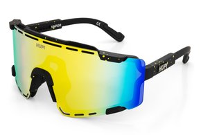 Óculos de Sol HUPI Vapor Preto e Amarelo - Lente Amarelo Espelhado
