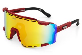 Óculos de Sol HUPI Vapor Vermelho e Preto - Lente Vermelho Espelhado