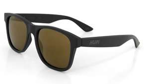 Óculos de Sol HUPI Brile Armação Preto Fosco Lente Dourado