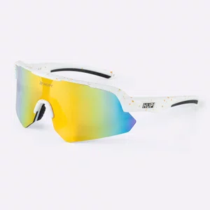 Óculos de Sol HUPI Core Branco Lente Dourado Espelhado