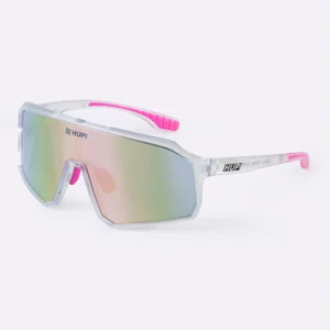 Óculos de Sol HUPI Edge Cristal Rosa Lente Rosa Espelhado