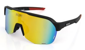 Oculos HUPI Huez Preto e Vermelho - Lente Dourado