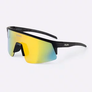 Óculos de Sol HUPI Sprint Preto Lente Dourado Espelhado