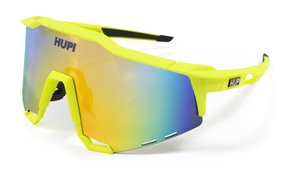 Óculos de Sol HUPI Stelvio Amarelo Neon/Preto - Lente Dourado Espelhado