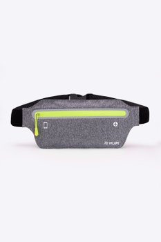 Pochete HUPI Slim Cinza Zíper Amarelo