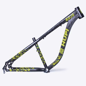 Quadro HUPI Naja V9 Grafite/Amarelo Gancheira Vertical