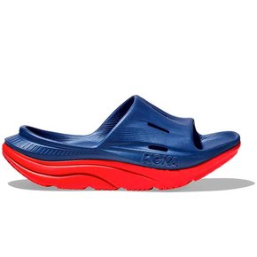 Sandalia Hoka Recovery Slide 3 Azul e Vermelho