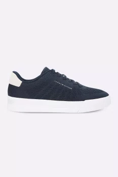 Tênis Tommy Hilfiger Logo Knit Court Masculino Azul Marinho