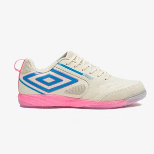 Chuteira Futsal Umbro Pro 5 Bump Masculina Bege e Rosa 