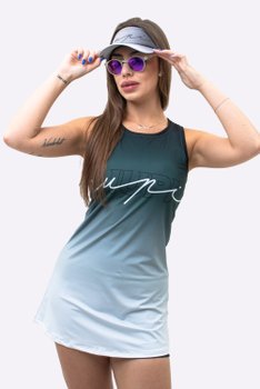 Vestido Beach Tennis Com Shorts Poliéster HUPI Colors Cinza