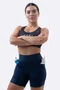 Bermuda de Compressão Feminina HUPI Run Curta Azul Marinho