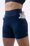 Bermuda de Compressão Feminina HUPI Run Curta Azul Marinho
