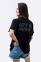 Camiseta HUPI Casual Preta Let's Go Racing
