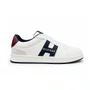 Tênis H Low Cut Lace Up Sneaker Masculino Branco e Vermelho