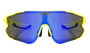 Óculos de Sol HUPI Bornio Amarelo Neon/Preto - Lente Azul Espelhado - Lente p/ Grau