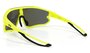 Óculos de Sol HUPI Bornio Amarelo Neon/Preto - Lente Azul Espelhado - Lente p/ Grau