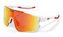 Óculos de Sol HUPI Bornio Branco/Vermelho - Lente Vermelho Espelhado - Lente p/ Grau