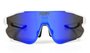 Óculos de Sol HUPI Bornio Cristal/Preto - Lente Azul Espelhado