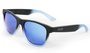Óculos de Sol HUPI Brile Armação Preto/Azul Lente Azul Espelhado