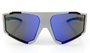 Óculos de Sol HUPI Force Prata/azul - Lente Azul Espelhado