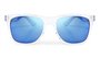 Óculos de Sol HUPI Luppa Armação Cristal/Azul Lente Azul Espelhado