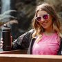 Óculos de Sol HUPI Sole Armação Cristal Lente Rosa Espelhado