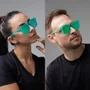Óculos de Sol HUPI Rookie Cristal Verde Lente Verde Espelhado